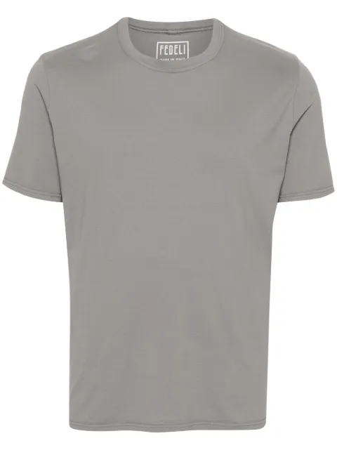 Fedeli short-sleeve cotton T-shirt Grey 7UED030484