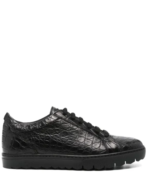 Kiton crocodile-embossed leather sneakers Black USSA157N0010209001