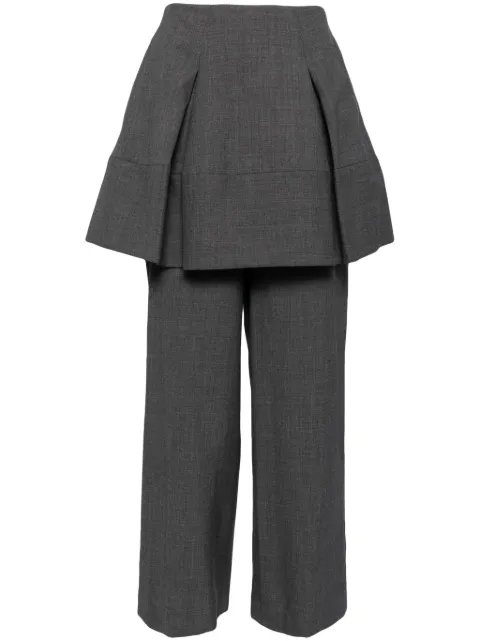 Enföld layered wide-leg trousers Grey 300HA5310400