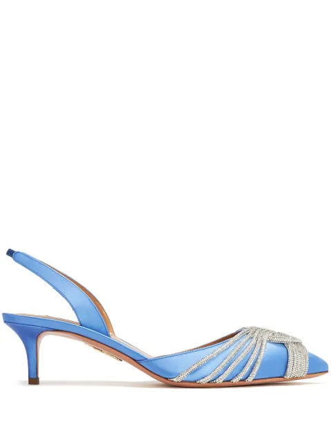 Aquazzura 50mm Gatsby slingback pumps Blue GASMIDL3SAT
