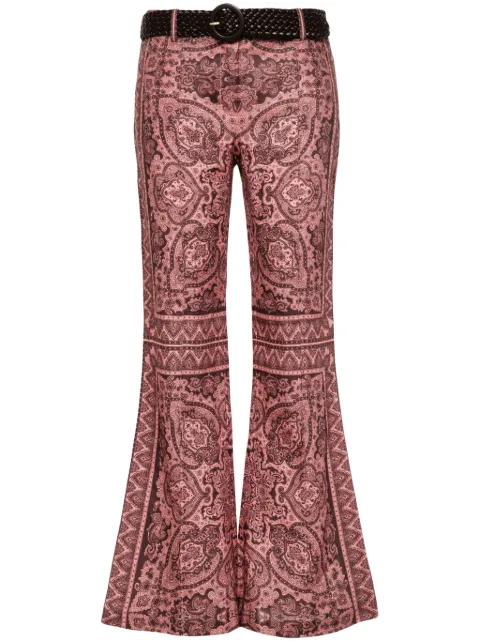 ZIMMERMANN Ottie paisley-print flared trousers Pink 1244PSS242