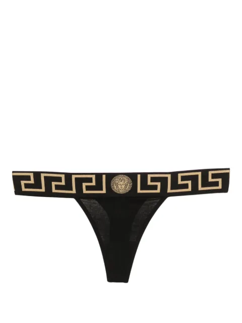 Versace cotton-jersey thong Black AUD010421A10011