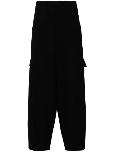 Yohji Yamamoto wool wide-leg trousers Black HOP72534