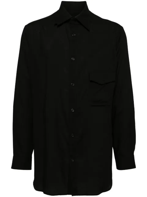 Yohji Yamamoto collar tab shirt Black HOB27204