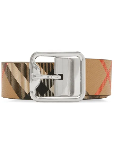 Burberry reversible Check B buckle belt Brown 8092046