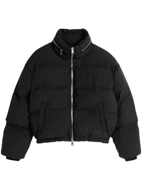 AMI Paris Ami de Coeur down puffer jacket Black E25HJK403PA0009