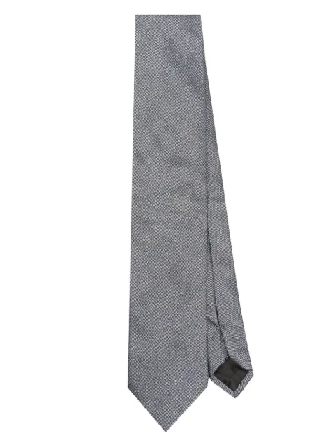 Lanvin herringbone-pattern silk tie Grey AMSALV0ECHINA24