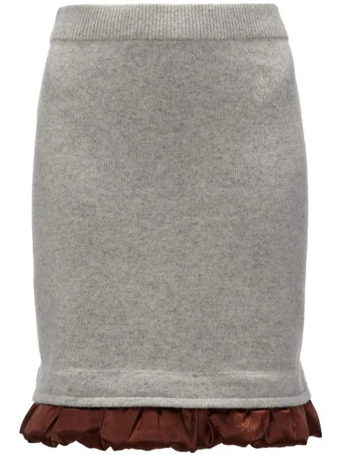 JW Anderson satin-trimmed mini skirt Grey KW1225YN0375906