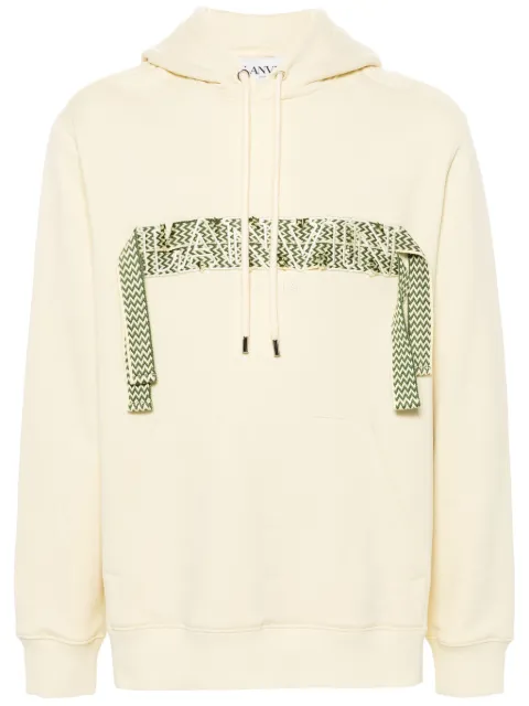 Lanvin logo-embroidered cotton hoodie Yellow RMHO0009J199A24