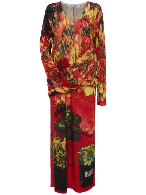 JW Anderson drape-front asymmetric dress Red KW1307YN0264459