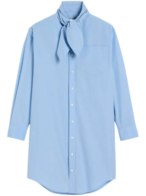 AMI Paris scarf-collar cotton shirt dress Blue H24FDR104CO0063