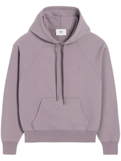 AMI Paris Ami de Coeur cotton hoodie Purple H24USW240JE0091