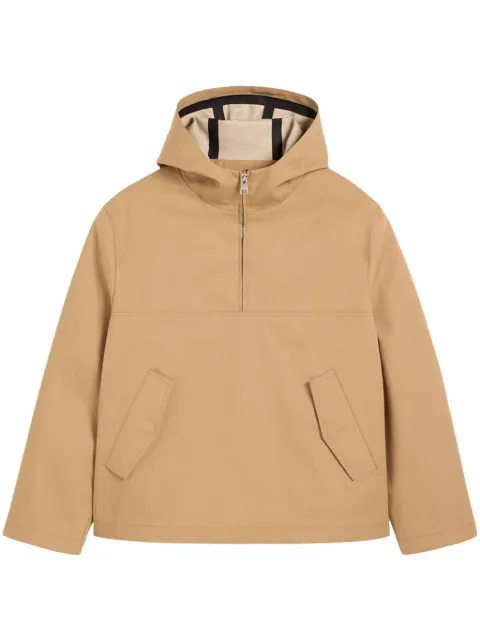 AMI Paris zip-up hooded cotton jacket Neutrals H24UJK104CO0081
