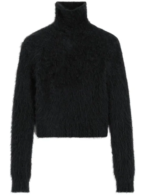 AMI Paris brushed-effect cotton jumper Black H24FKS447KN0056