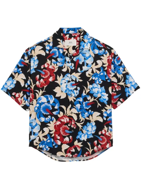 AMI Paris short-sleeve boxy shirt Black H24SPUSH237VI0022