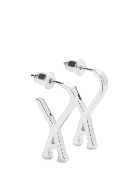 AMI Paris brass small Ami de Coeur hoops Silver H26UJW924361