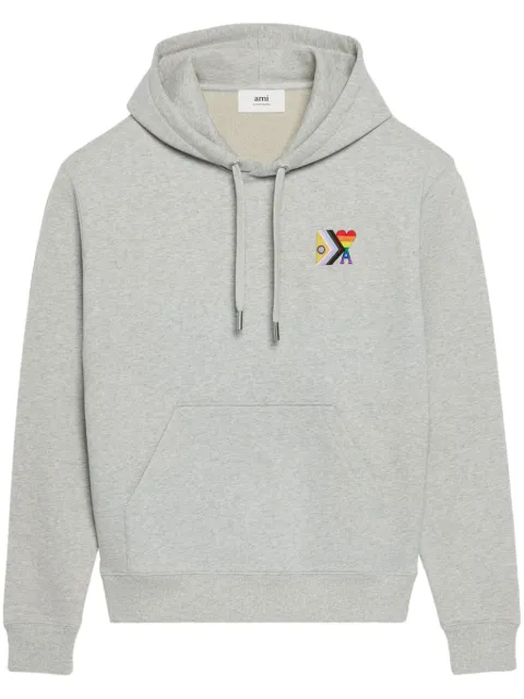 AMI Paris pride organic cotton hoodie Grey H24SPUSW209747