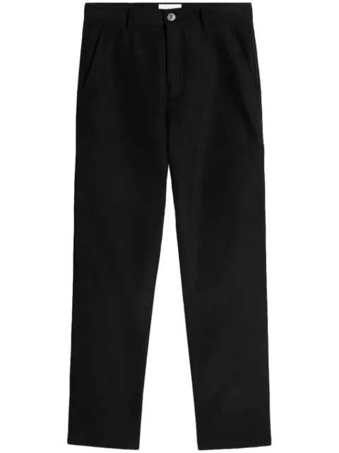AMI Paris logo-patch straight-leg worker trousers Black H24HTR304CO0083