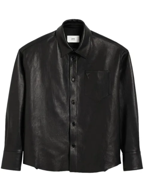AMI Paris Ami De Coeur shirt jacket Black H24UJK246LH0044