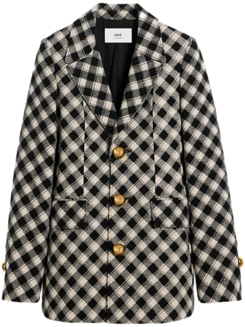 AMI Paris check-pattern jacket Black H24FBV612WO0002