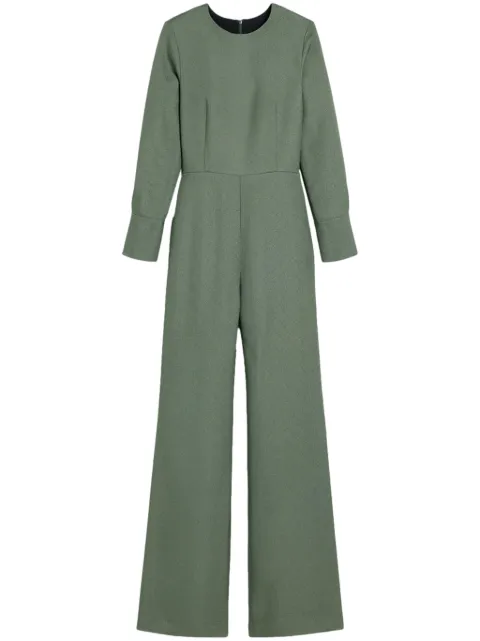 AMI Paris long-sleeve crepe jumpsuit Grey H24FDR505VI0019