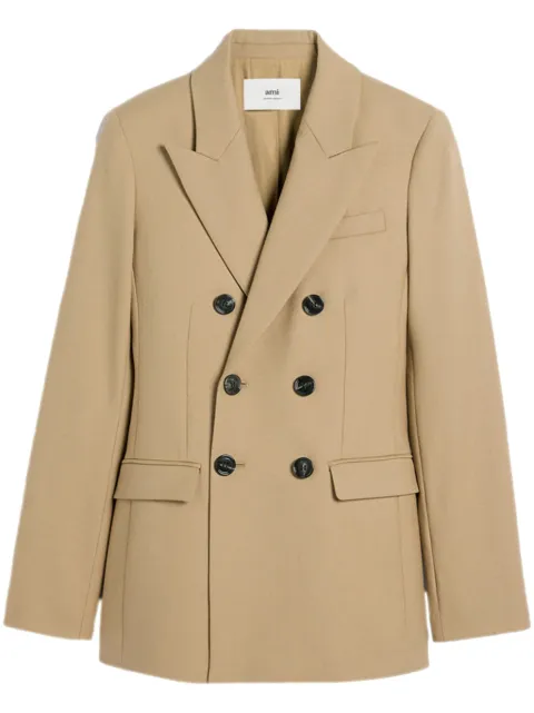 AMI Paris double-breasted blazer Neutrals H24FBV217WV0026