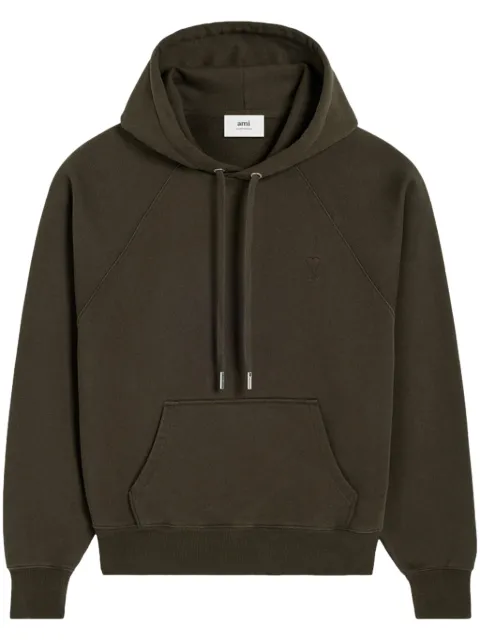 AMI Paris Ami de Coeur hoodie Green H24USW240JE0091