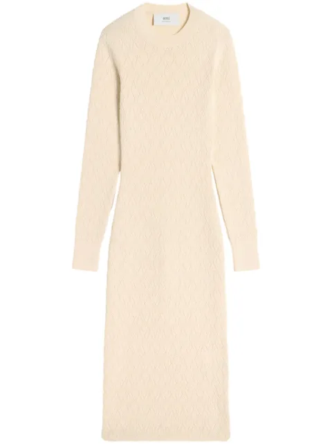 AMI Paris Ami de Coeur midi dress Neutrals H24FDR235KN0049