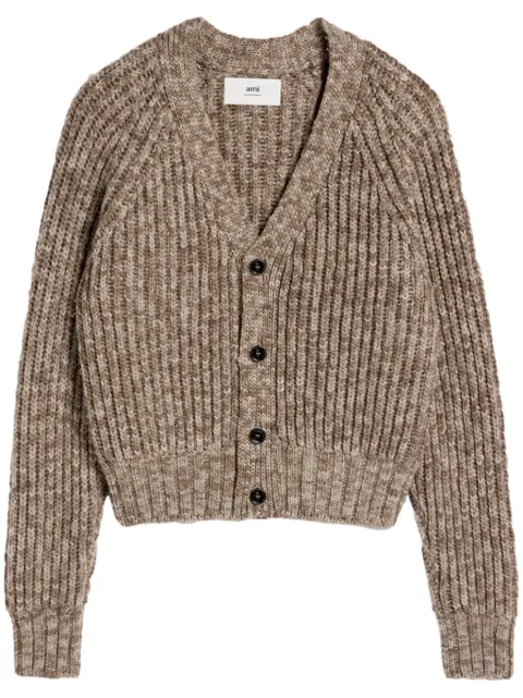 AMI Paris ribbed cardigan Neutrals H24UKC056KN0051