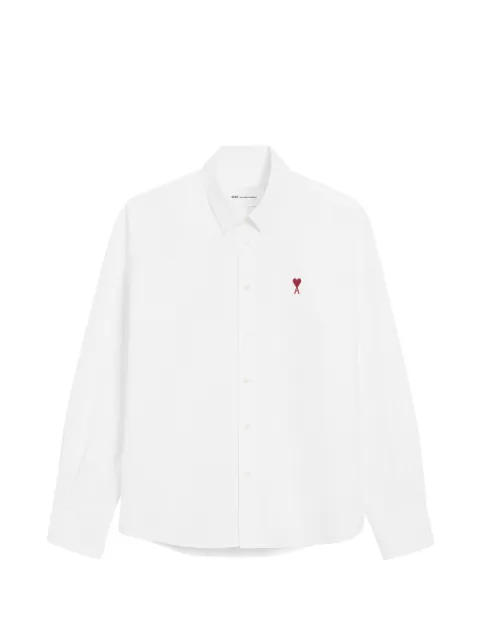 AMI Paris white cotton shirt with Ami de Coeur White H26BFUSH063CO0031