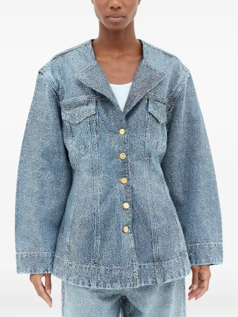 GANNI buttoned pocket jacket Blue J1451