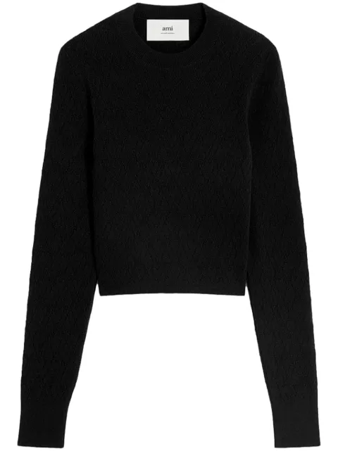AMI Paris Ami de Coeur cotton-blend top Black H24FKS135KN0049