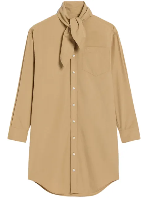 AMI Paris scarf-collar cotton shirt dress Neutrals H24FDR104CO0063