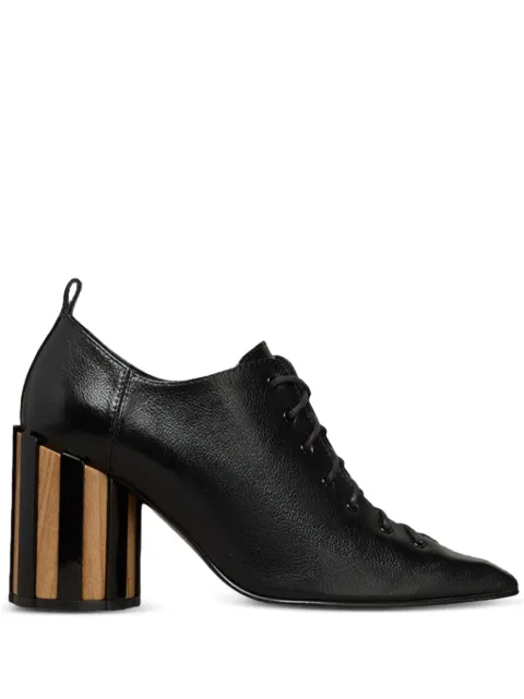 AMI Paris 90mm pointed-toe lace-up ankle boots Black H24FSV022AL0068