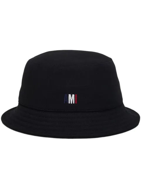 AMI Paris Bleu Blanc Rouge Ami embroidered bucket hat Black H24SPUHA251AW0006
