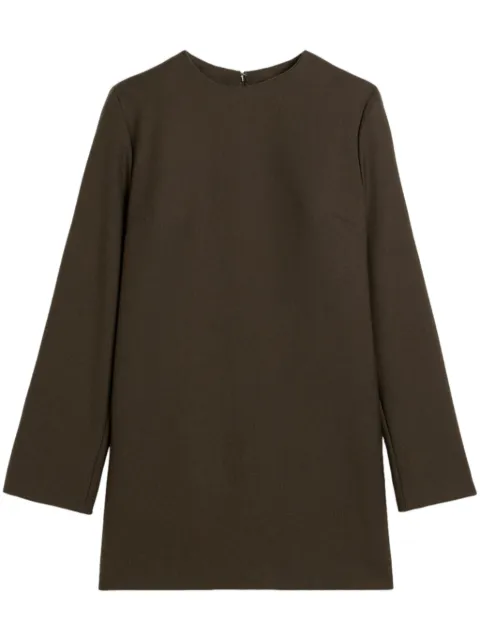 AMI Paris long sleeve wool dress Brown H24FDR011WV0026