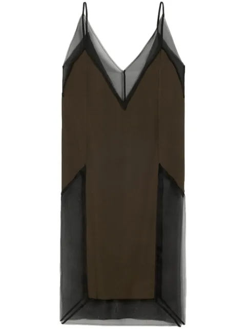 AMI Paris thin strap midi-dress Brown H24FDR236AC0009
