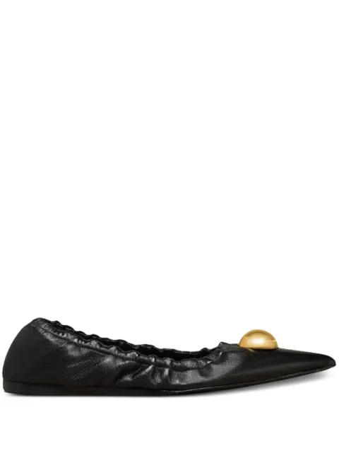 AMI Paris pointed-toe leather ballerinas Black H24FSV803AL0081