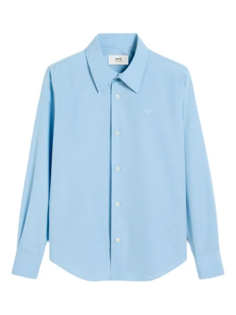 AMI Paris Ami de Coeur cotton shirt Blue E25FSH061CO0063