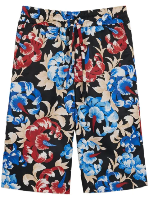 AMI Paris floral-print elasticated-waist shorts Black H24SPHSO309PA0024