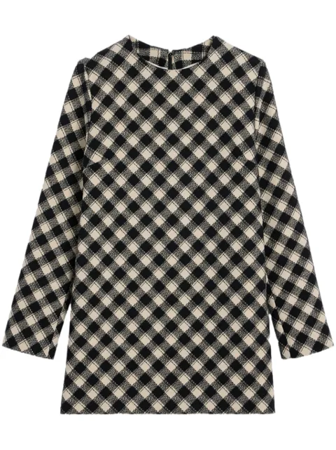 AMI Paris check-pattern mini-dress Black H24FDR011WO0002