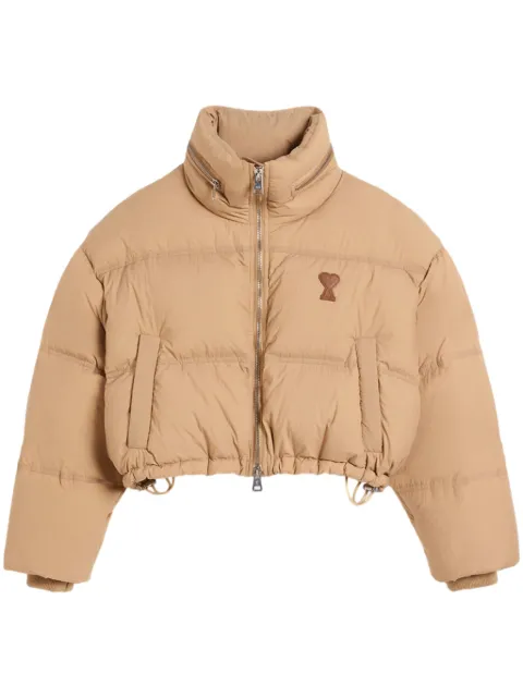 AMI Paris logo-print puffed jacket Neutrals H24FJK413PA0009