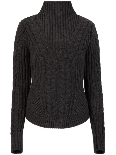 Nina Ricci cable-knit wool-blend jumper Grey 24AMPU005ML0556U9399