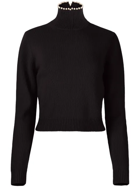 Nina Ricci bead-embellished wool-blend jumper Black 24AMPU010ML0563U9000