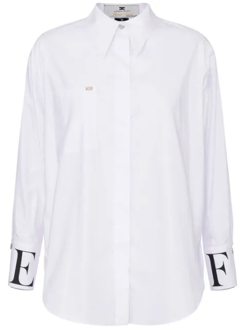 Elisabetta Franchi logo-print cotton shirt White CAT6246E2
