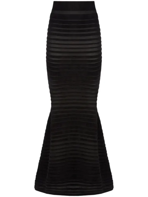 Nina Ricci Stripe Skirt Black 24AMJU022ML0554U9000