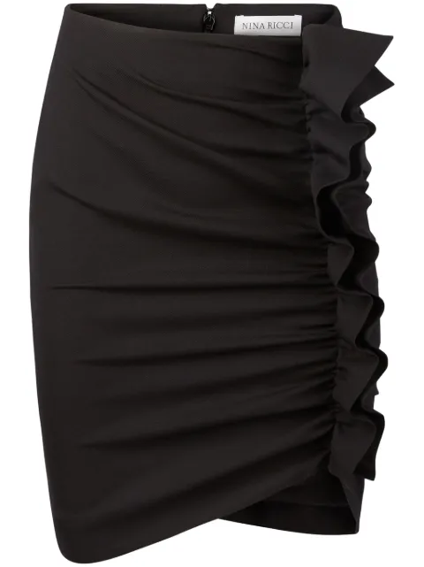 Nina Ricci draped ruffle skirt Black 24ACJU015WV0322U9000