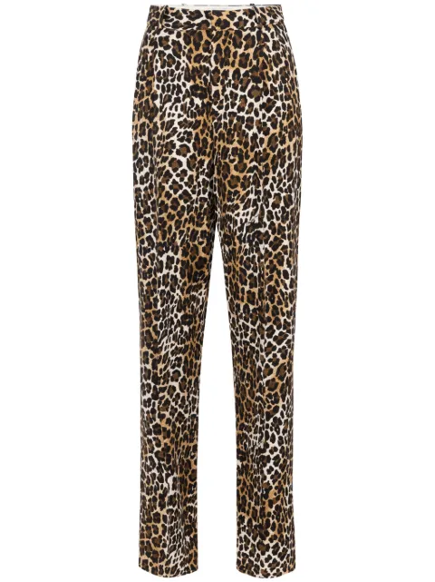 Elisabetta Franchi Animal print trousers Brown PA05547E2