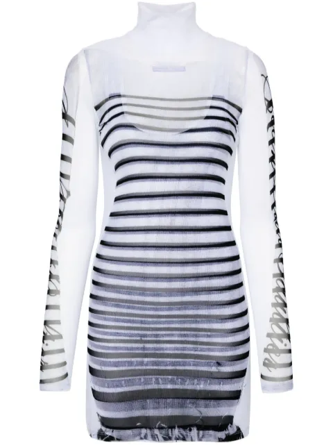 Jean Paul Gaultier Marinère mesh minidress White 2430FRO266J559