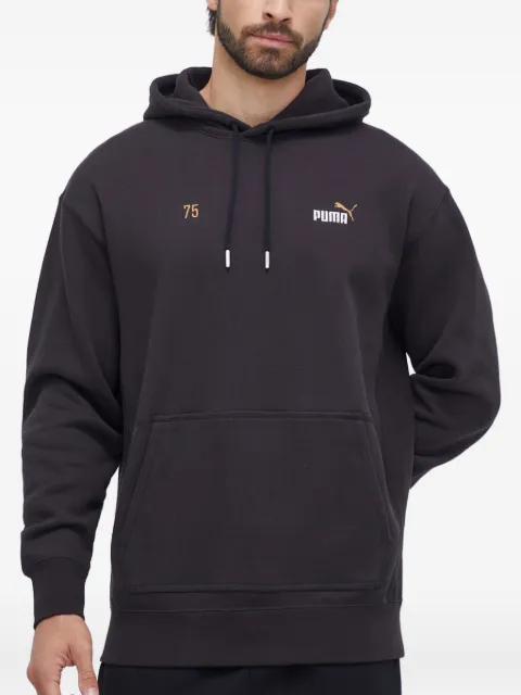 PUMA logo-embroidered graphic hoodie Black 621740